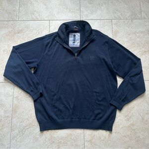 PAUL & SHARK Yachting Navy Bretagne Cotton 1/4 Zip Pullover Sweater